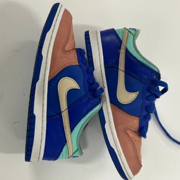 Nike Dunk Low SE GS “Salmon Toe”- Hyper Royal / Emerald Rise / Red Stardust 4Y - Picture 2 of 10